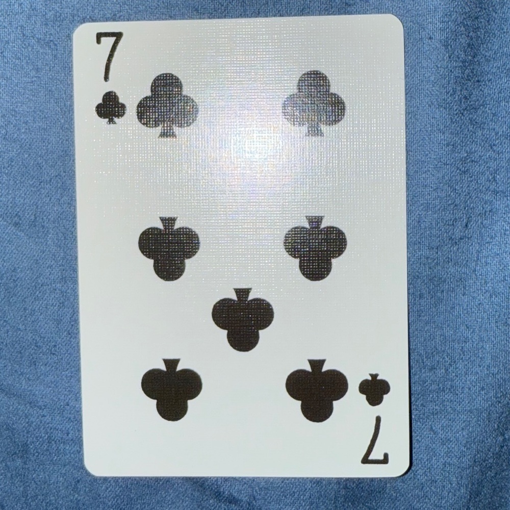 Coach Gold Trim Seven of Clubs Playing Card